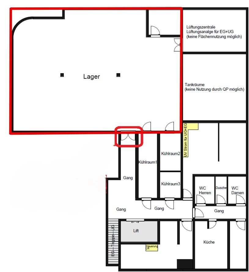 430m² storage room