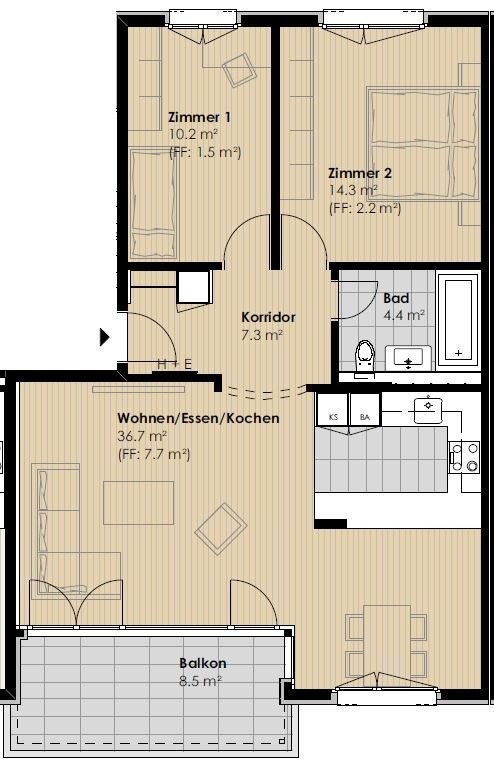 Appartamento di 3 ½ locali, foto 10 di 10