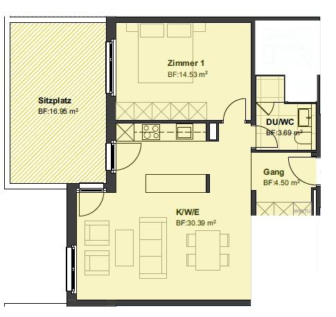 2 ½ rooms apartment