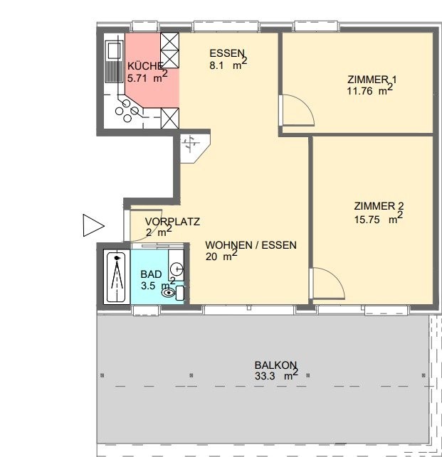 3 ½ rooms apartment