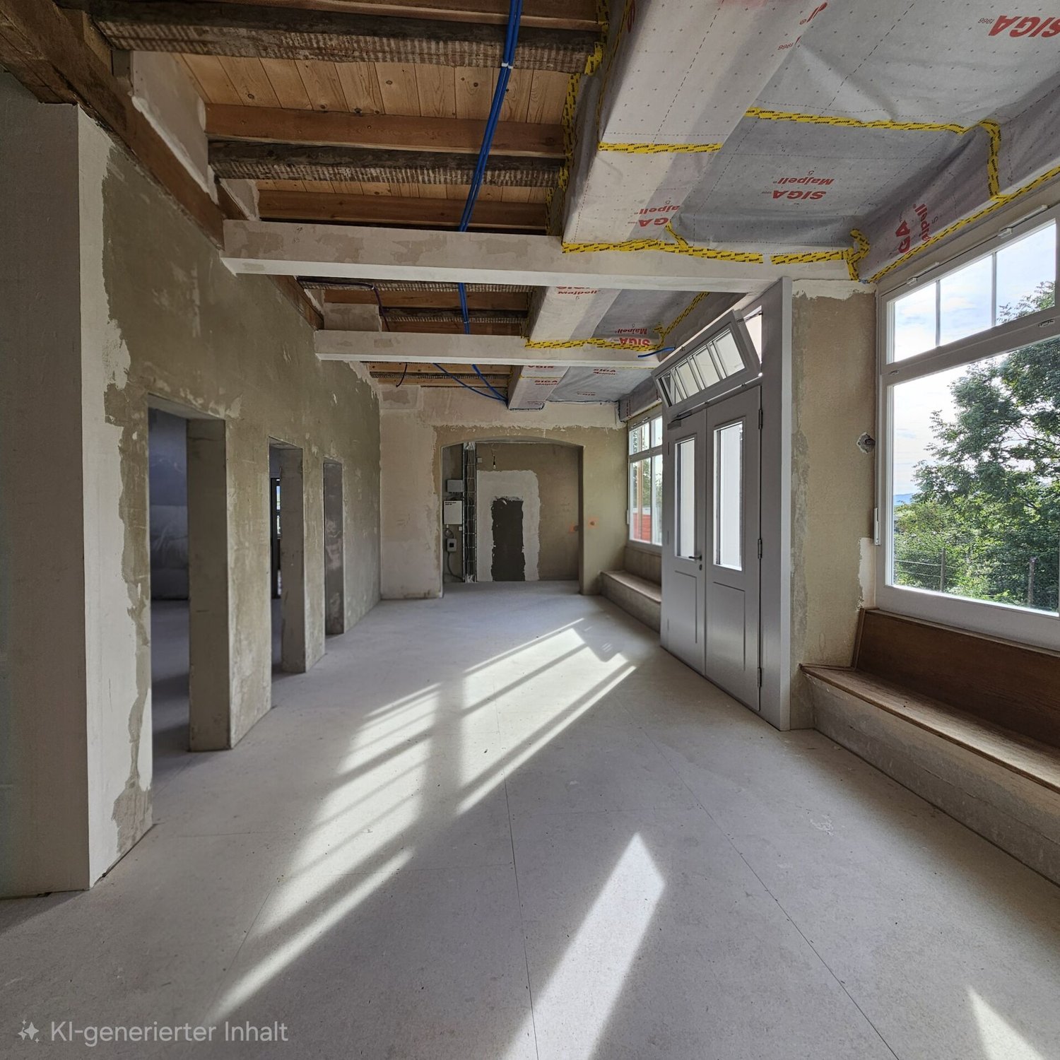 Bureaux de 176m²

Surface polyvalente avec marge de manœuvre pour votre concept d'utilisation

À la gare d'Etzwilen, une surface généreuse d'environ 175,7 m², incluant une surface de stockage, est à louer.

La surface est livrée en état brut et offre ainsi une grande marge de manœuvre pour la mise e