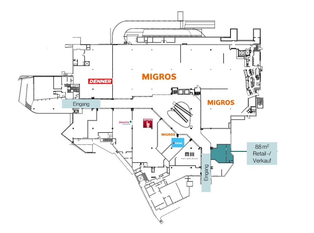 Negozio di 88m²