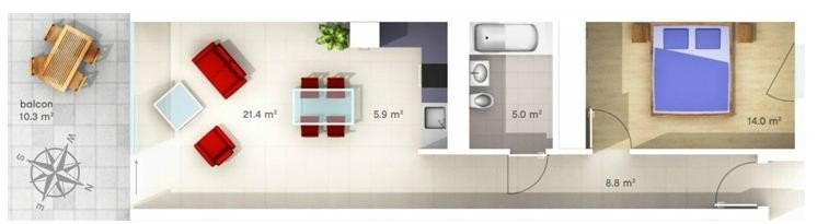 Appartamento di 2 ½ locali, foto 6 di 6