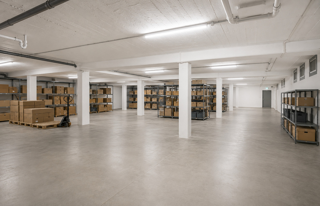 640m² storage room