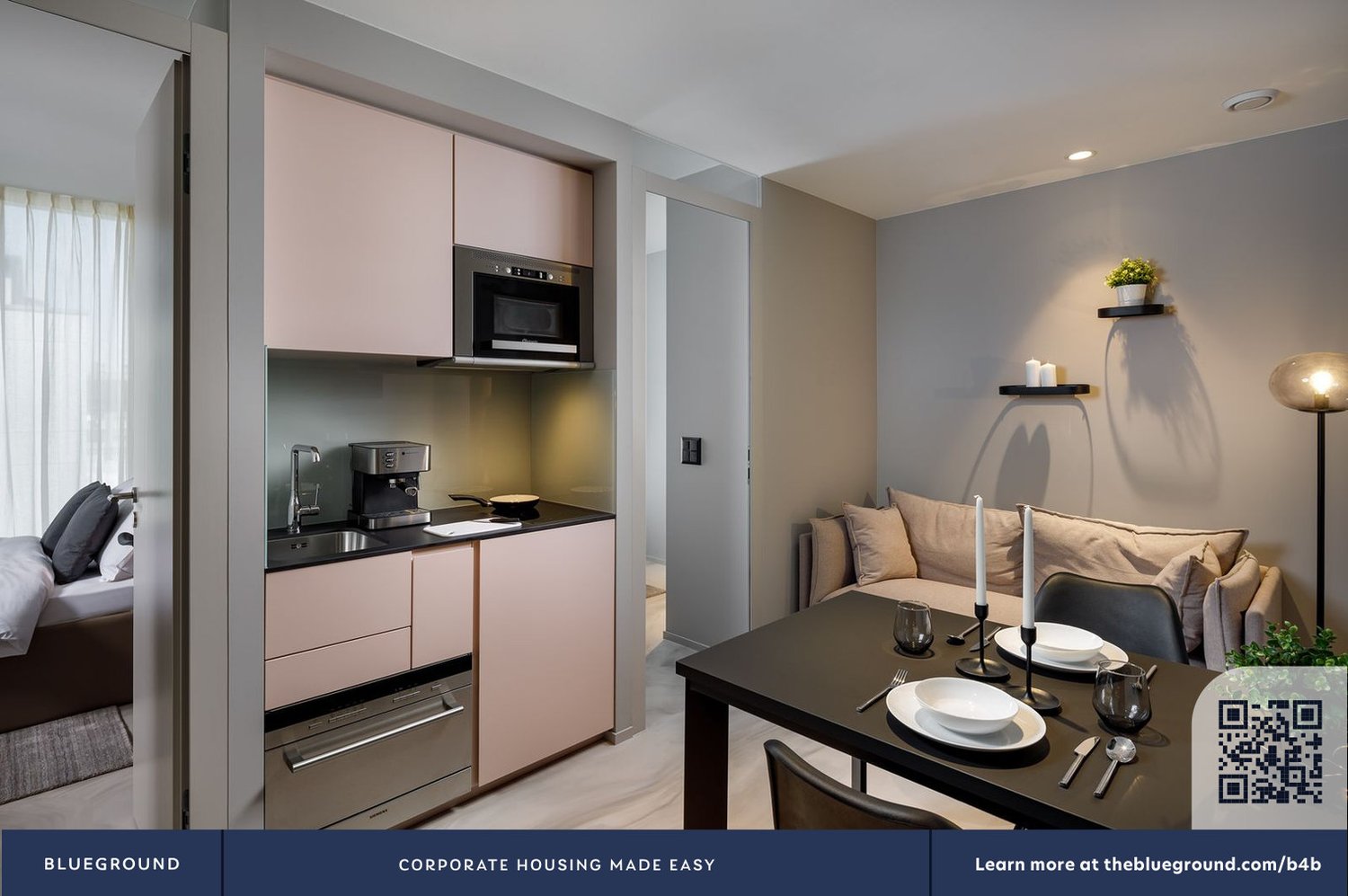 3 rooms furnished flat