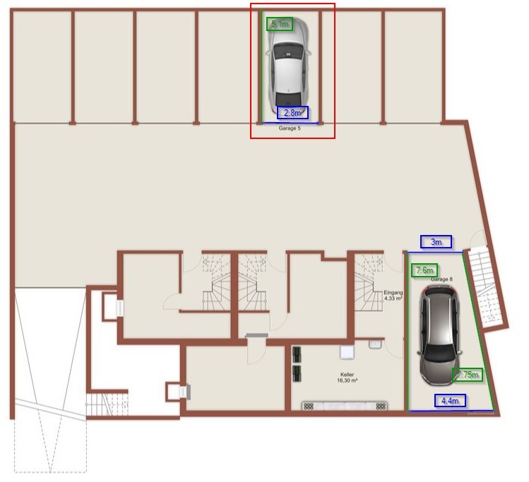 Posto sotterraneo di 14m²