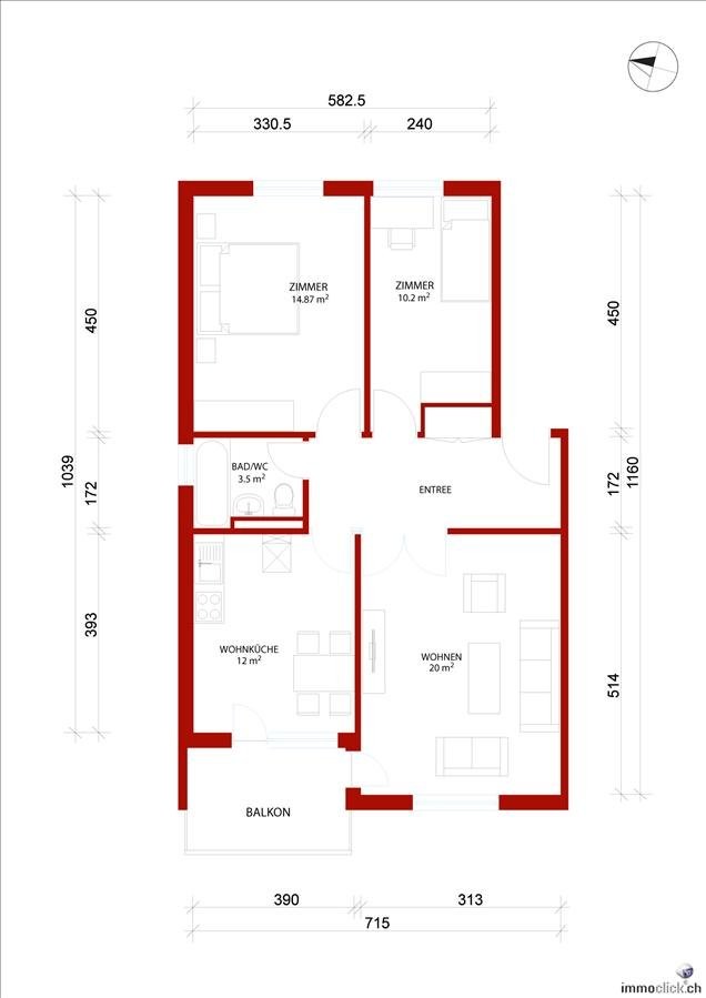 Appartamento di 3 ½ locali