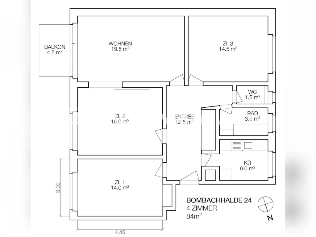 4 rooms apartment, foto 5 di 5