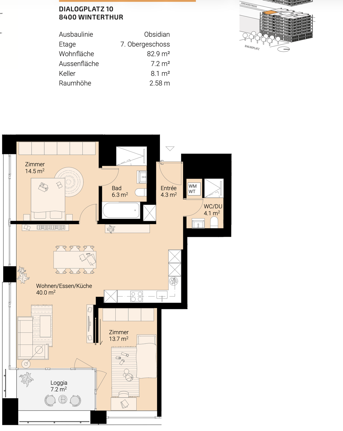 Appartamento di 3 ½ locali, foto 3 di 6