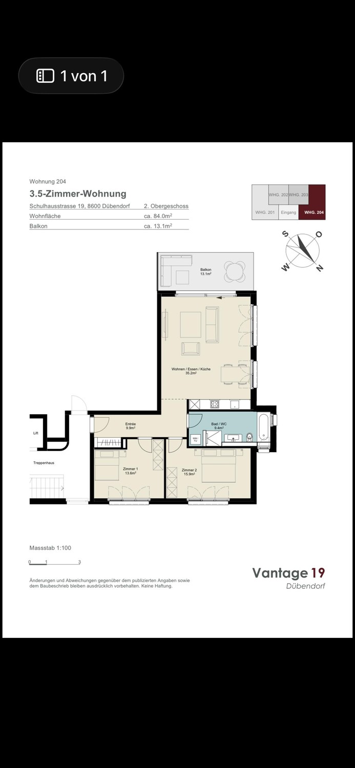 Appartamento di 3 ½ locali, foto 10 di 10