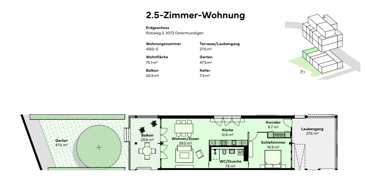 Appartement de 2 ½ pièces
