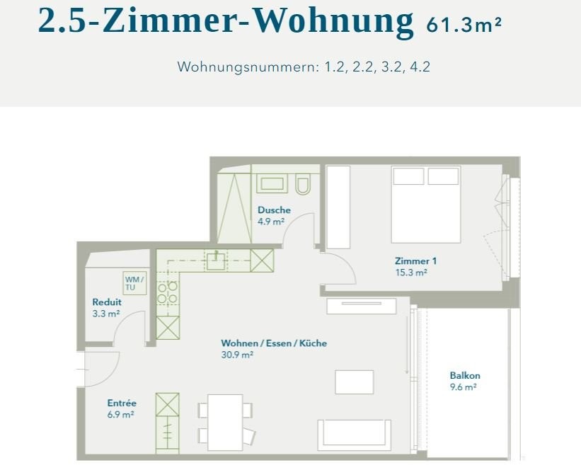 2 ½ rooms apartment