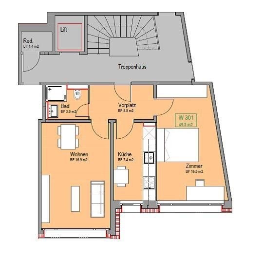 appartamento di 2 ½ locali, foto 6 di 6