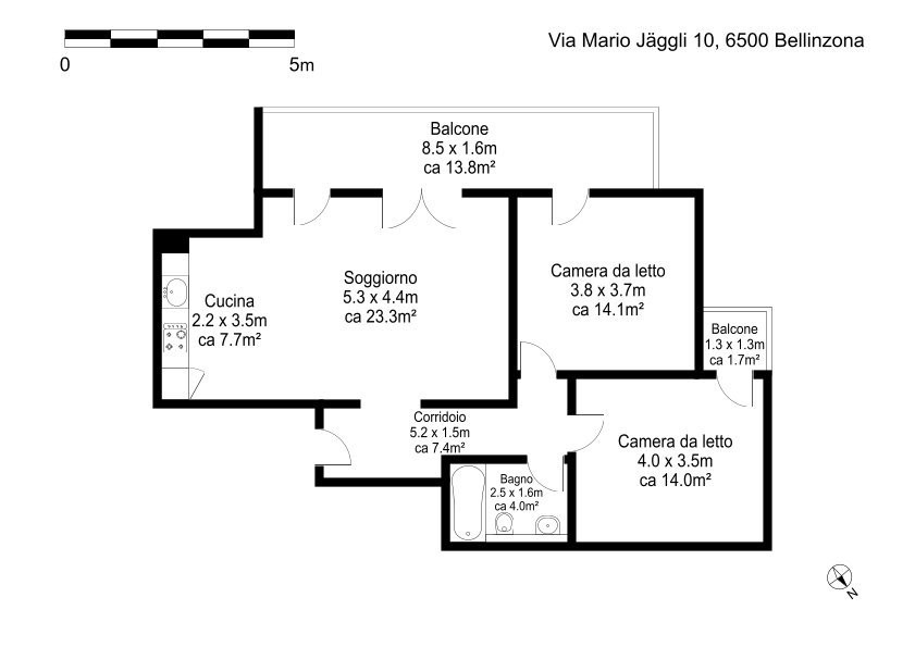 3 ½ rooms apartment, foto 7 di 7