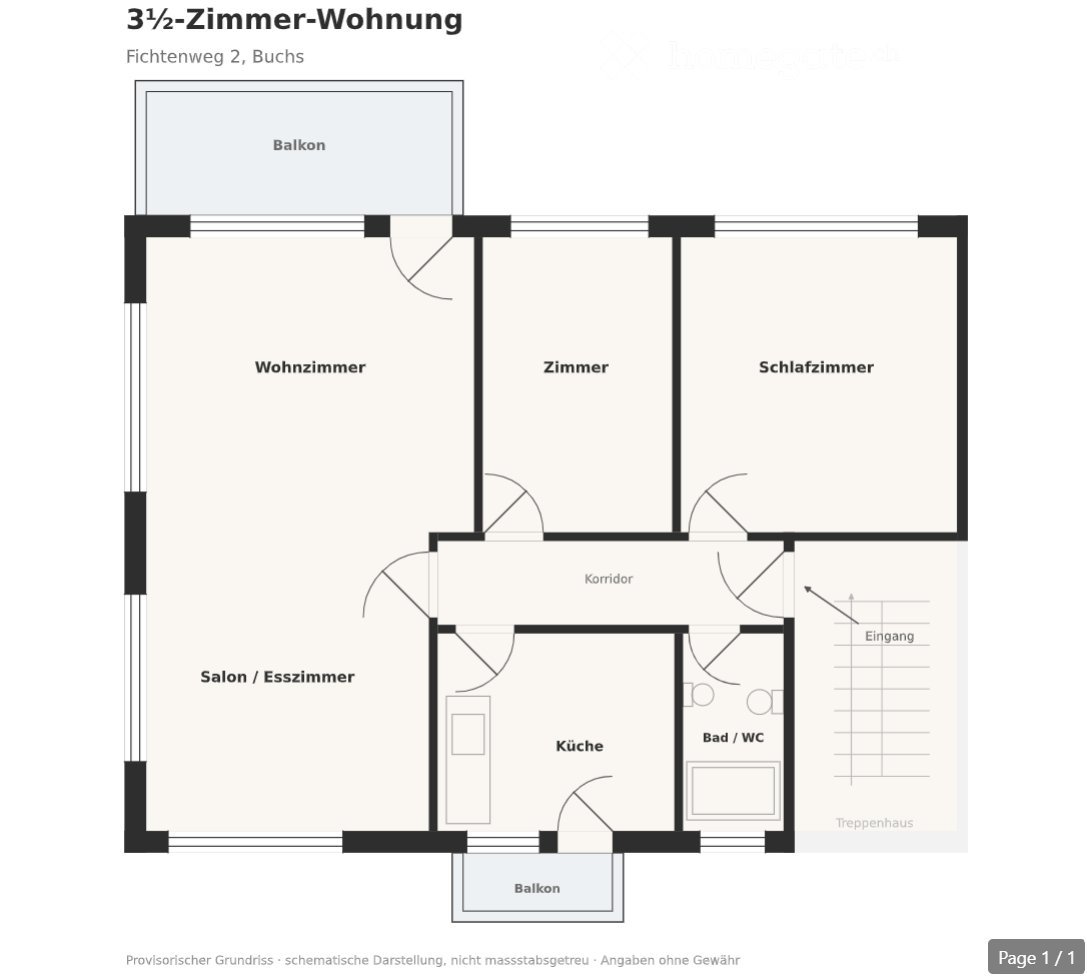 Appartamento di 3 ½ locali, foto 4 di 5