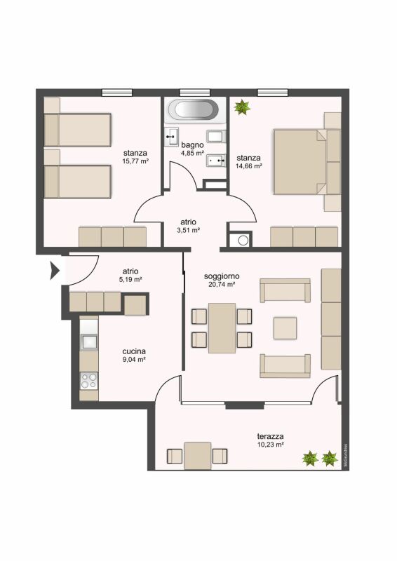 Appartement de 3 ½ pièces