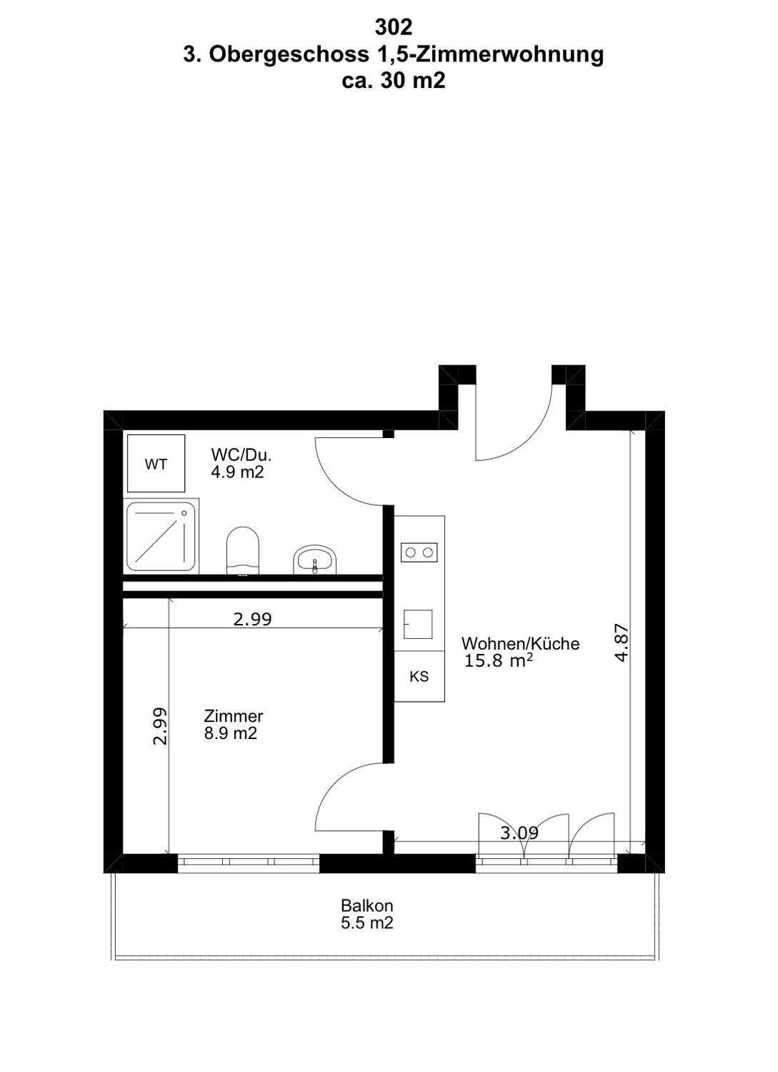 Appartamento di 1 ½ locali