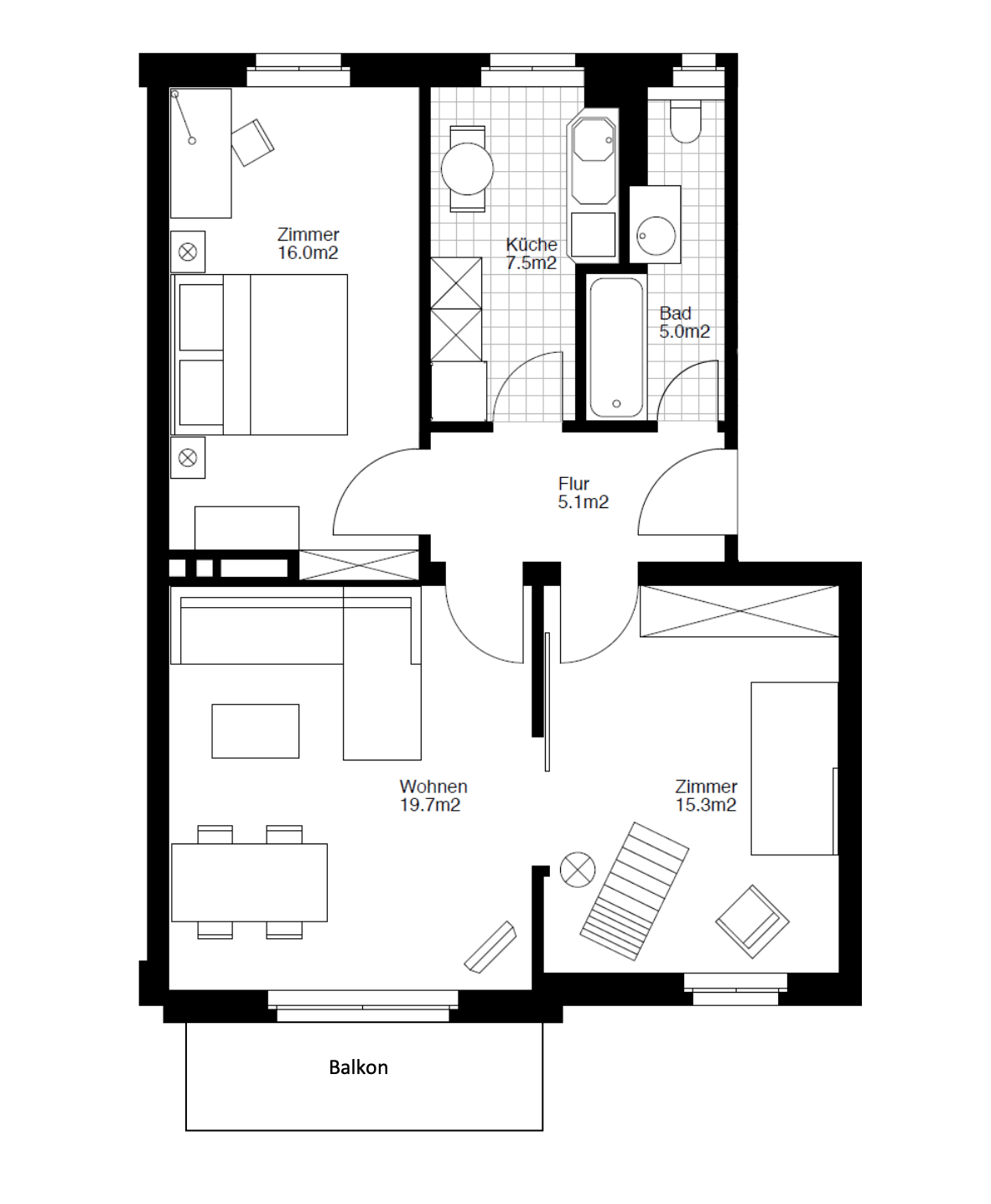 3-Zimmer-Wohnung