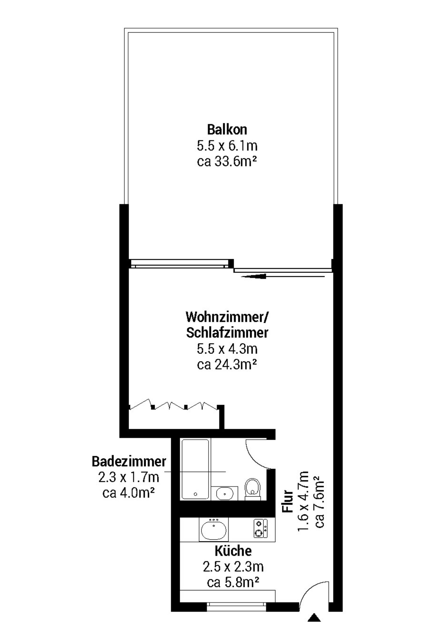Appartement de 1 ½ pièces