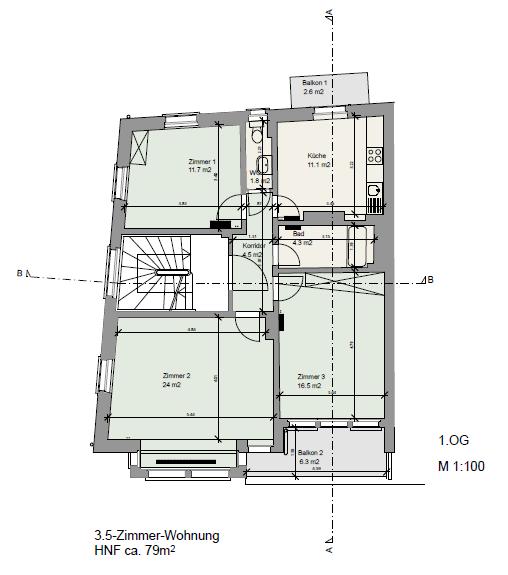 3 rooms apartment, foto 9 di 9