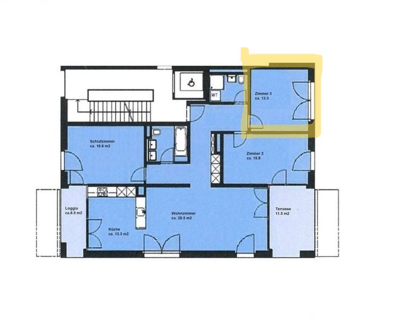 Chambre dans un appartement partagé