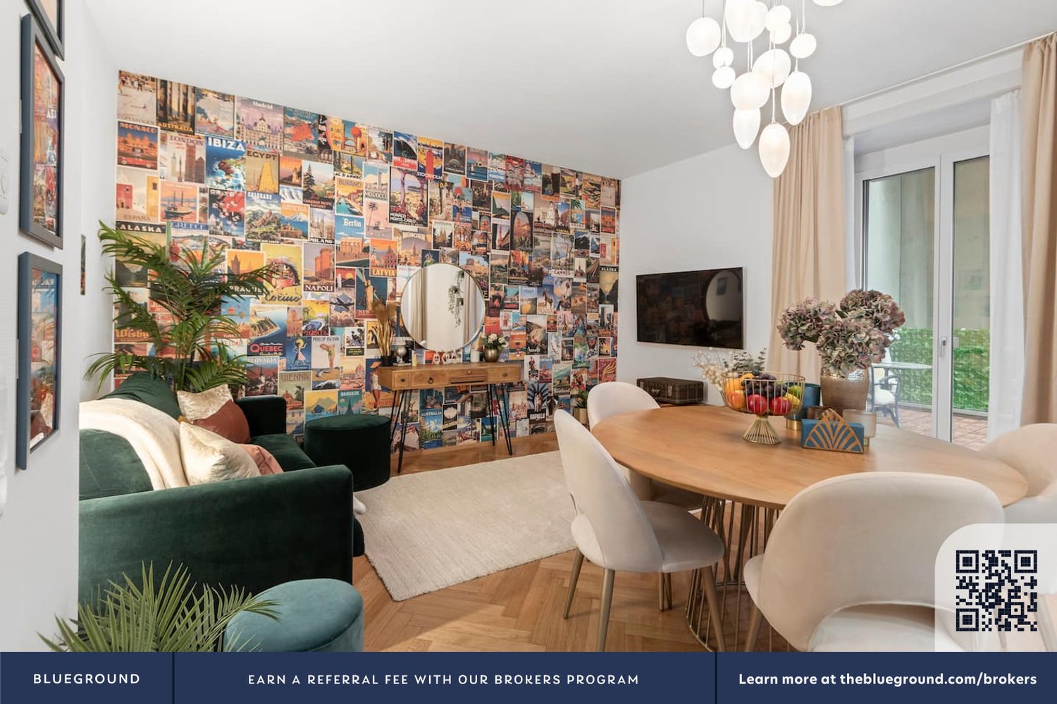 3 rooms furnished flat