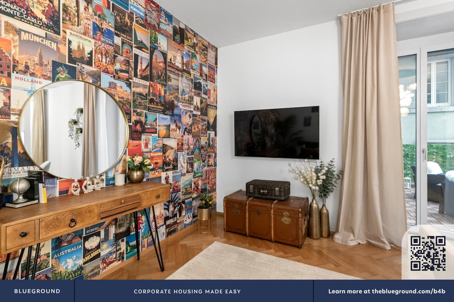 3 rooms furnished flat