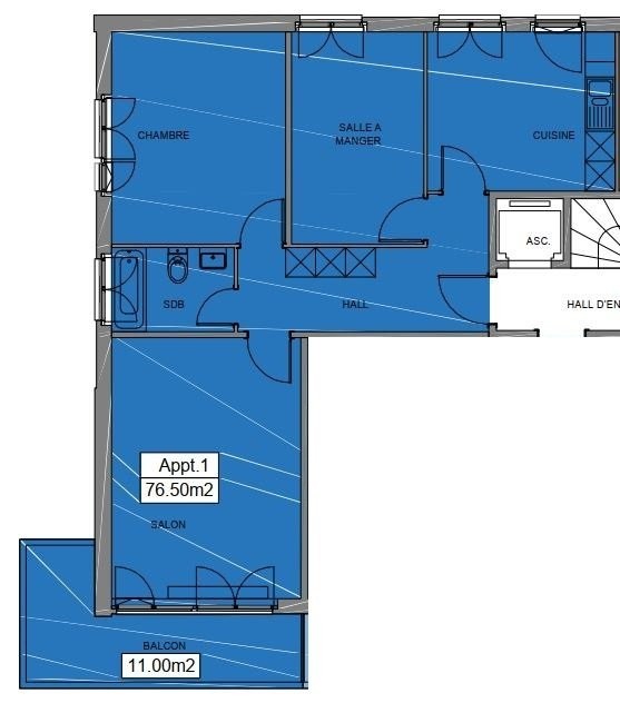3 ½ rooms apartment