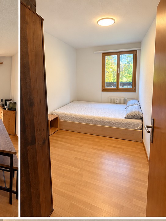 Stanza disponibile in un appartamento condiviso a Gstaad.

Avrai la tua camera da letto privata e il tuo bagno privato, con il resto dell'appartamento condiviso con un'altra persona.

l'appartamento dispone di un'ampia zona giorno, cucina completamente attrezzata e terrazza con bellissime viste., foto 1 di 4