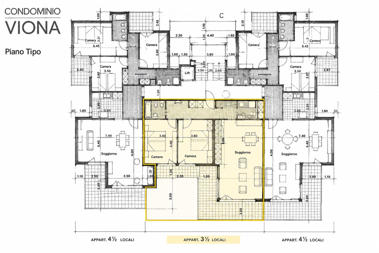 3 rooms apartment
