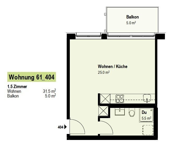 Appartamento di 1 ½ locali, foto 7 di 7