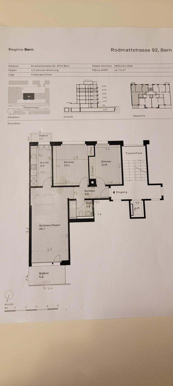Appartement de 3 ½ pièces