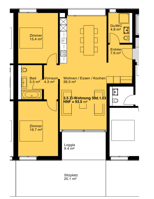 Appartamento di 3 ½ locali