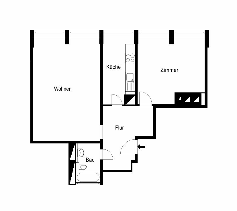 2 rooms apartment, foto 7 di 7