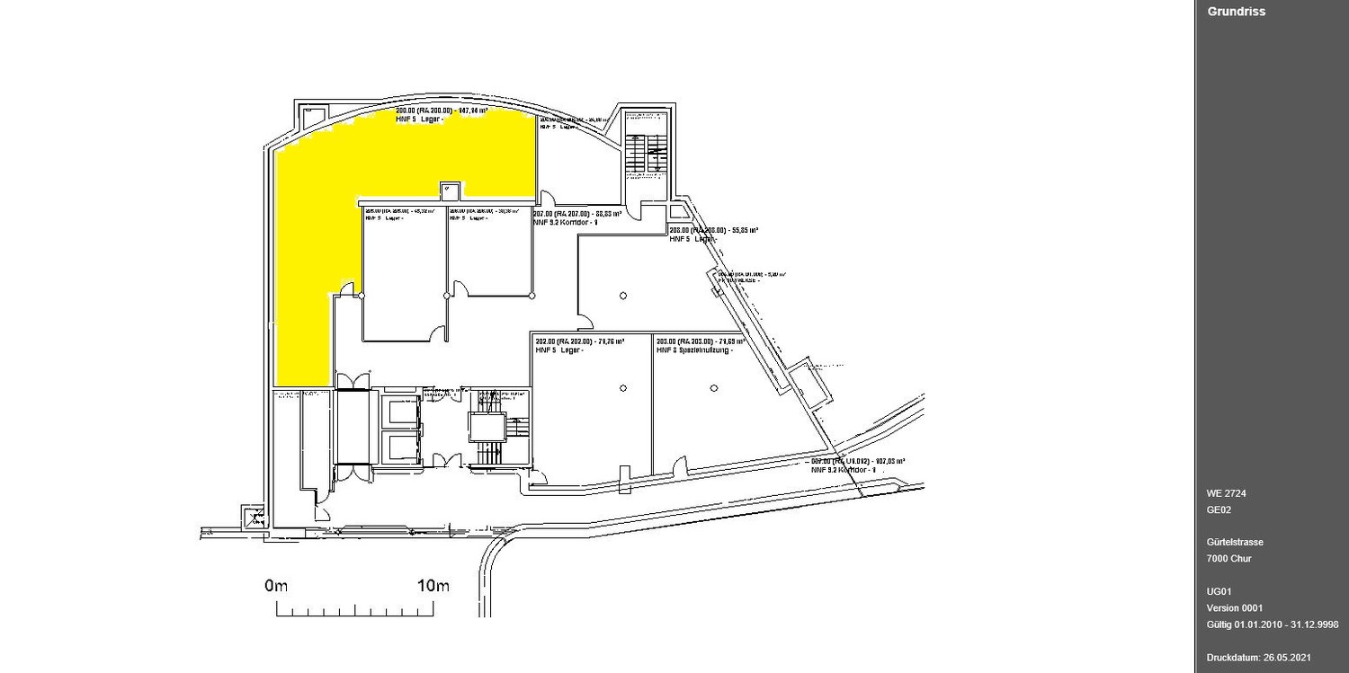 Locale di deposito di 147m²