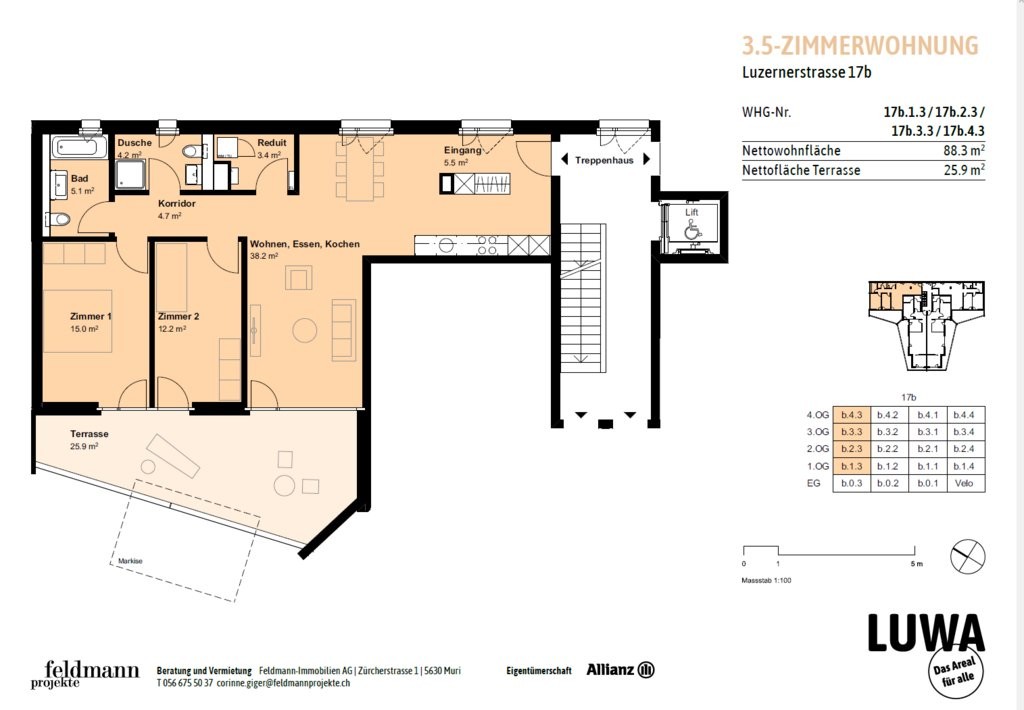 appartamento di 3 ½ locali