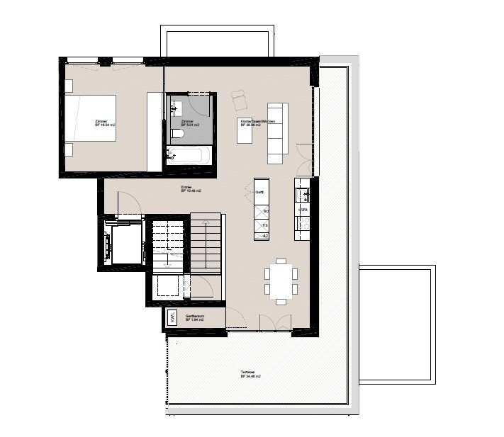 Appartement d'attique de 2 ½ pièces