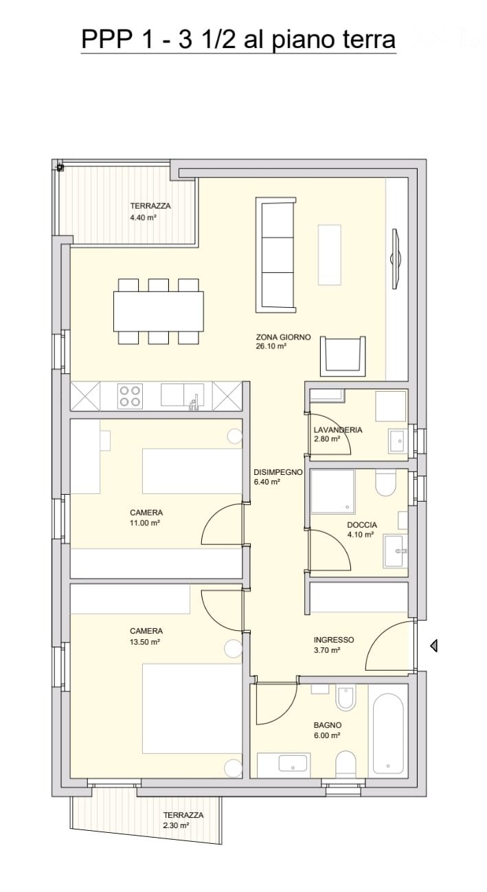 3 ½ rooms apartment, foto 2 di 3