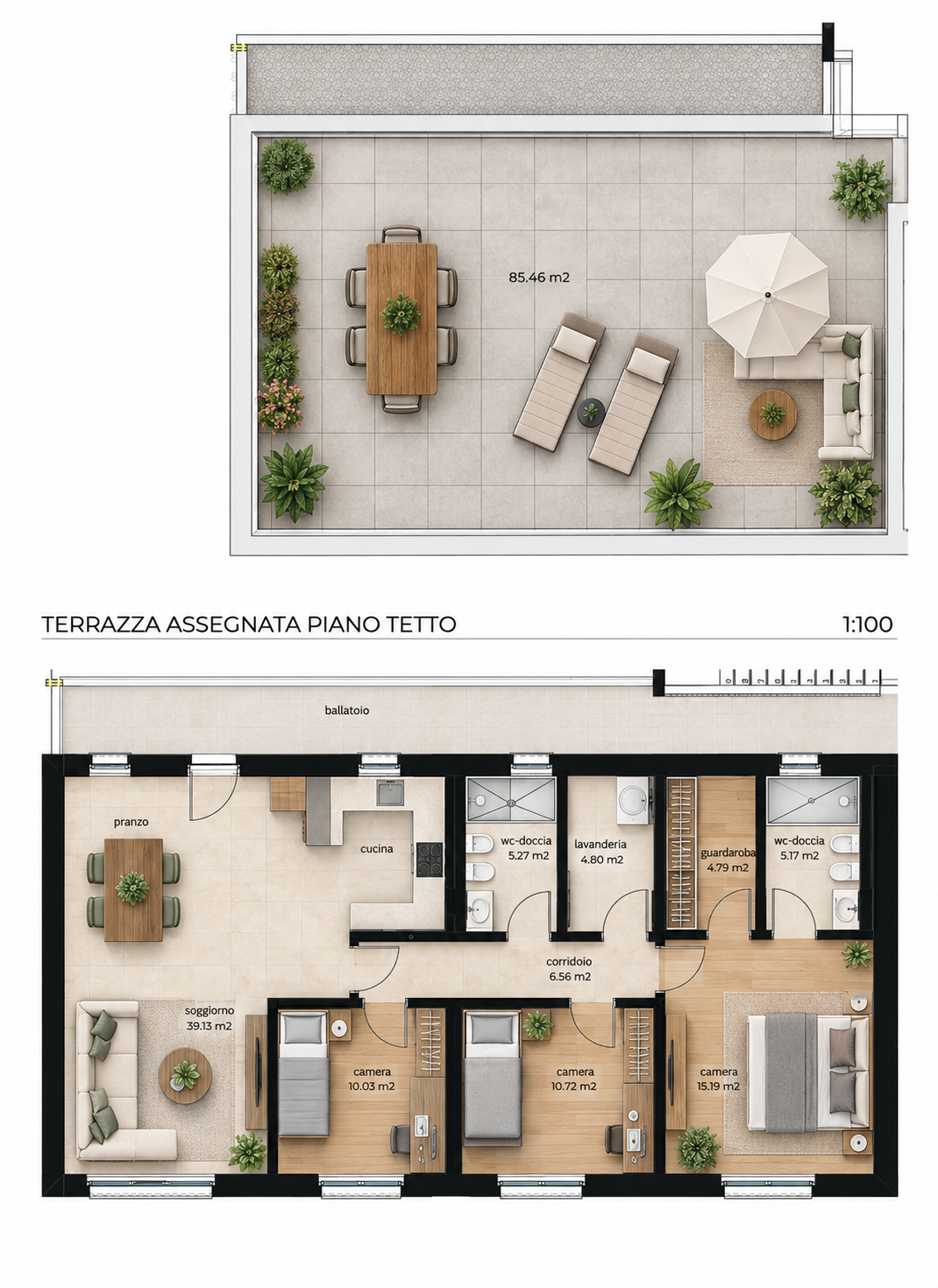 4 ½ rooms roof flat, foto 1 di 10