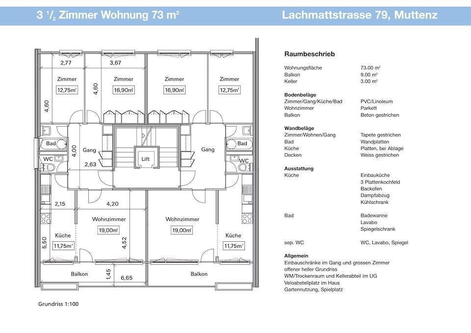 Appartement de 3 ½ pièces