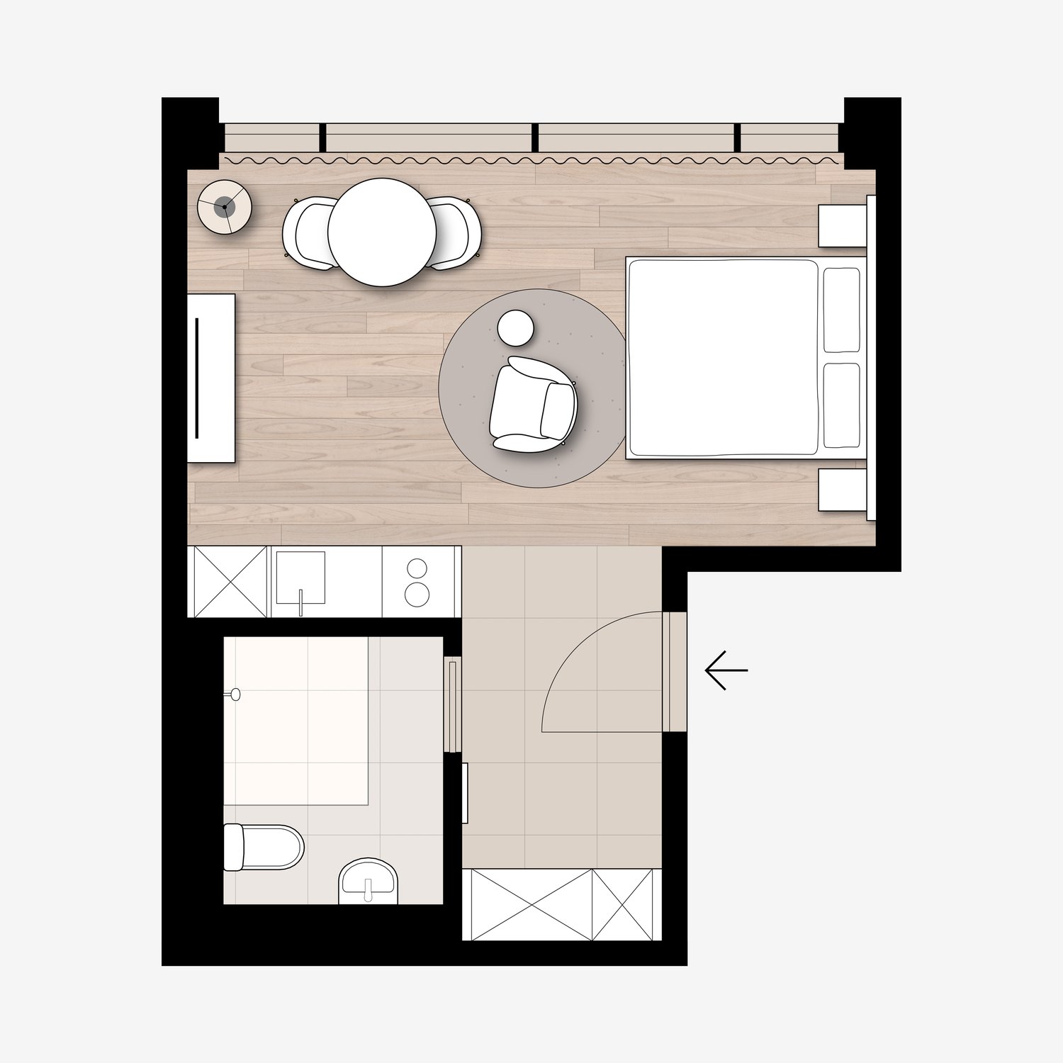 1 room furnished flat
