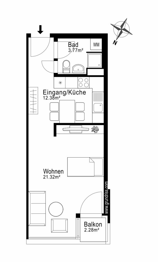 Appartamento di 2 locali, foto 5 di 5