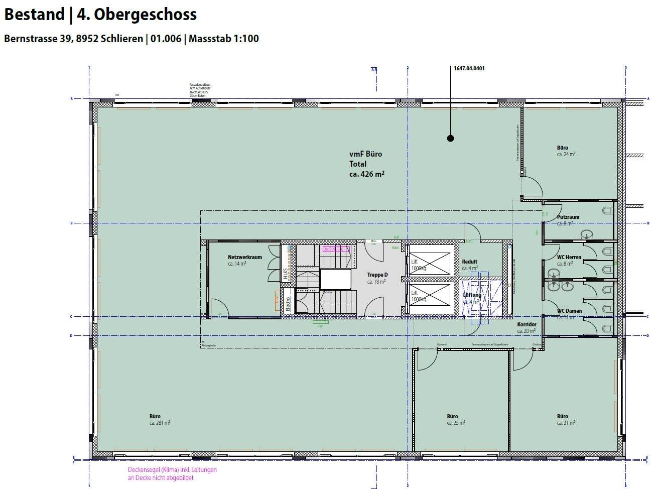 1704m² office