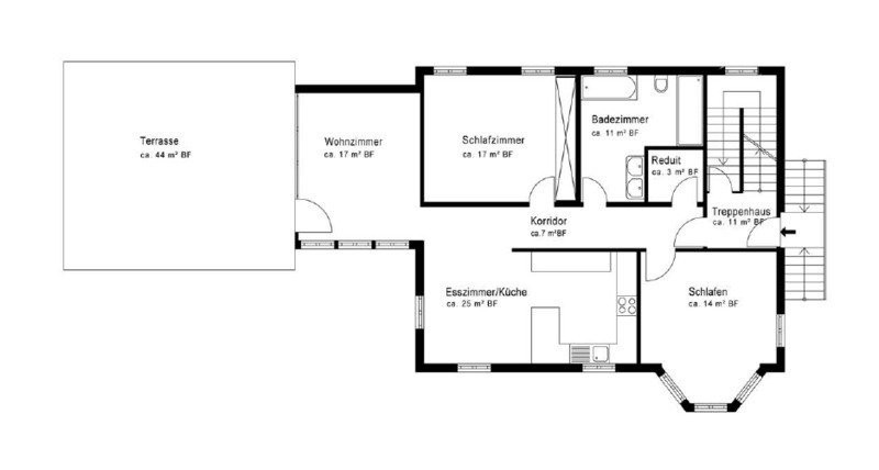 Appartement meublé de 3 ½ pièces