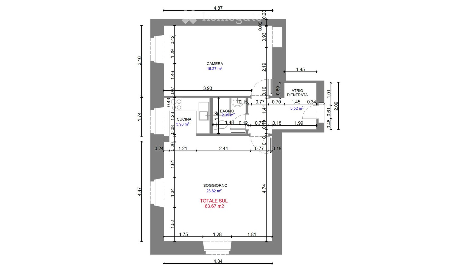 2 rooms apartment, foto 5 di 5