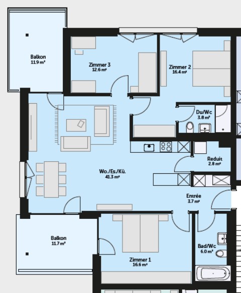 Appartement de 3 ½ pièces