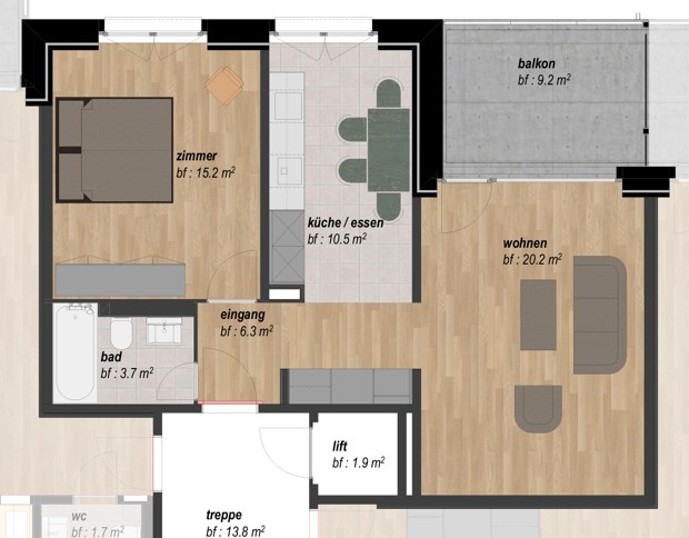 Appartamento di 1 ½ locali, foto 2 di 9
