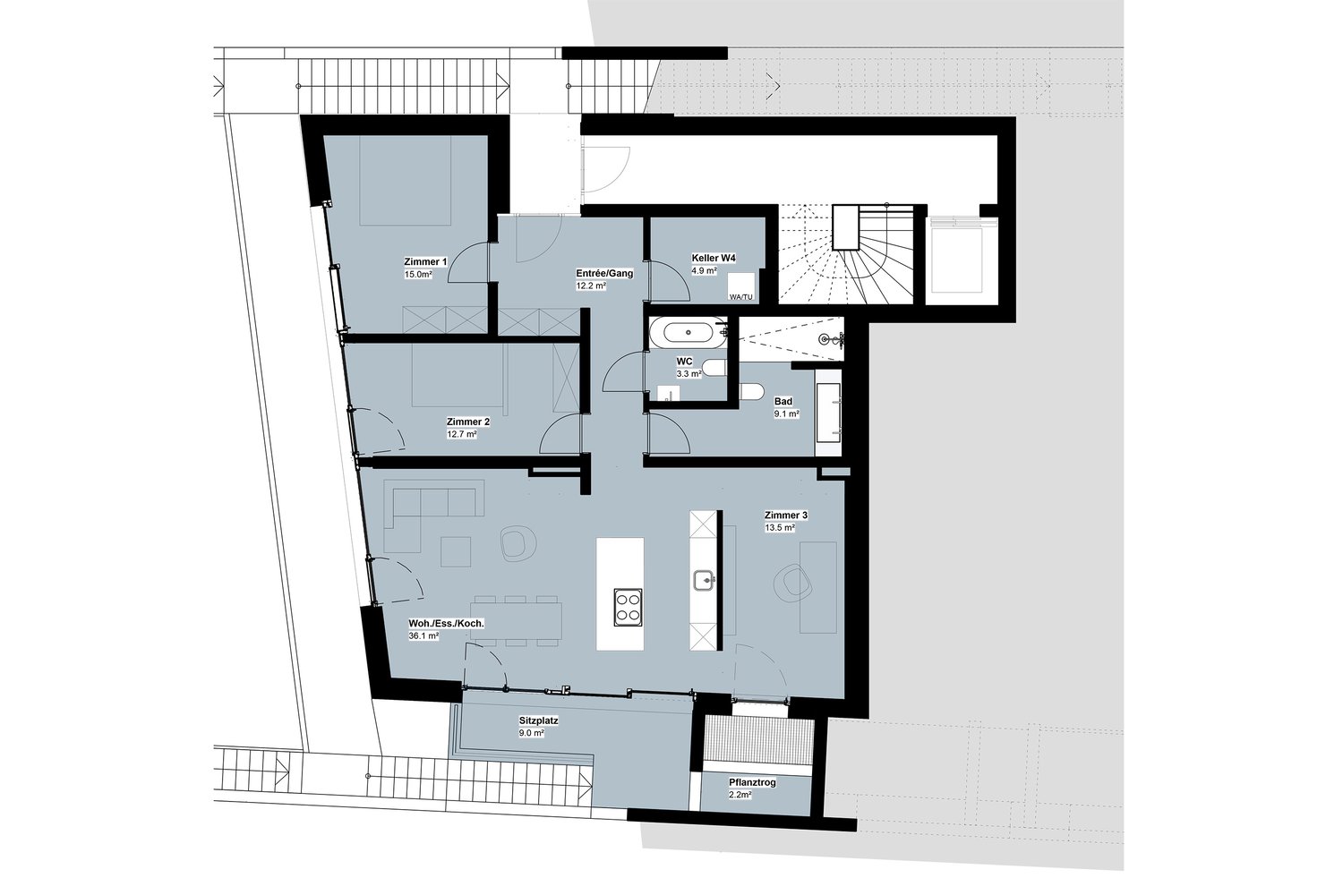 3 ½ rooms apartment, foto 2 di 3