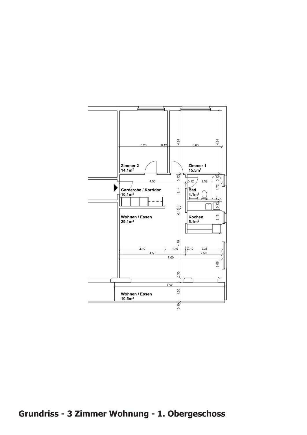3 ½ rooms apartment