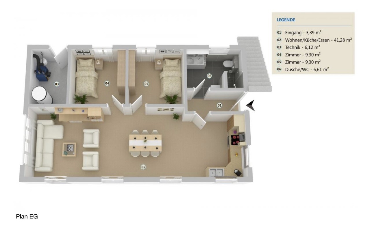 3 ½ rooms apartment